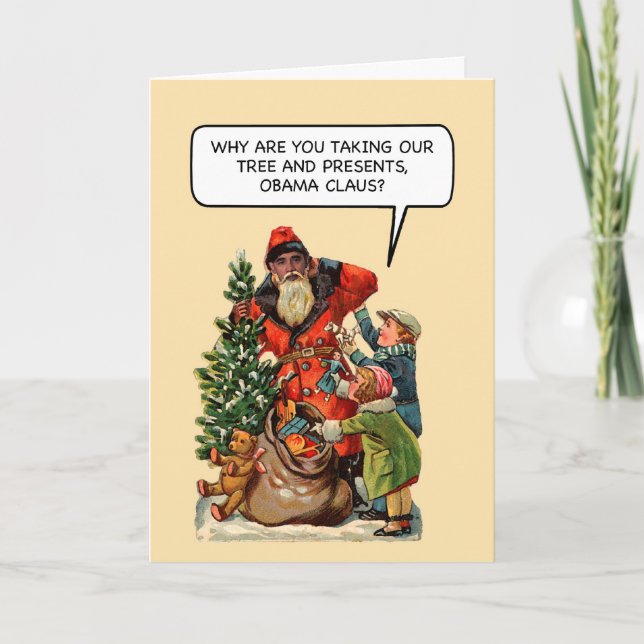Carte de Noël drôle d'Obama Claus (Devant)