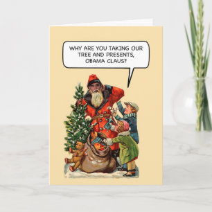 Carte de Noël drôle d'Obama Claus