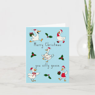 Carte de Noël drôle d'oie ridicule