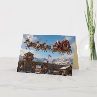 Carte de Noël drôle du Père Noël du Far West