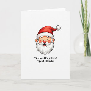 Carte de Noël drôle du Père Noël, le délinquant le