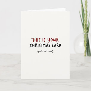 Carte de Noël drôle et simple avec un effort minim