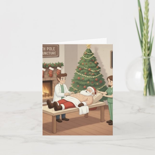 Carte de Noël drôle/mignonne pour les acupuncturis (Devant)