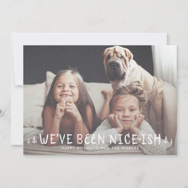 Carte de Noël drôle pour enfants Naughty or Nice-i (Devant)