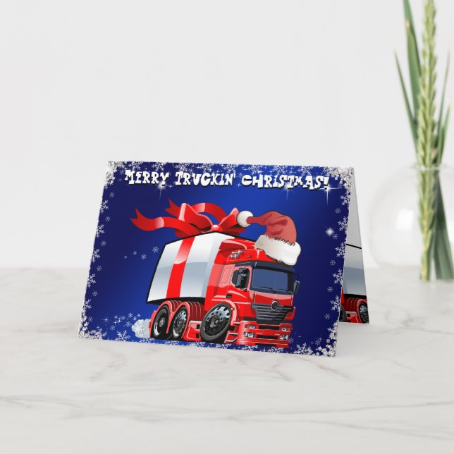 Carte de Noël du camionneur PERSONNALISÉE (Devant)