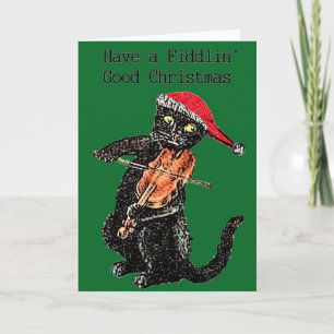 Carte de Noël du chat Fiddle
