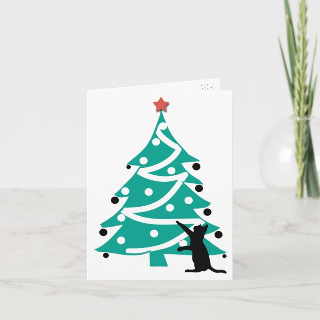 Carte de Noël du chat "Petit batteur" (Devant)