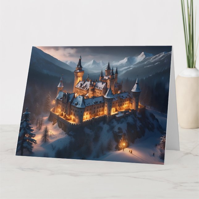 Carte de Noël du château d'hiver. (Devant)
