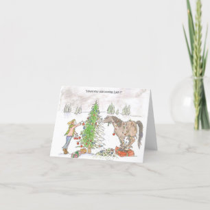 Carte de Noël du cheval