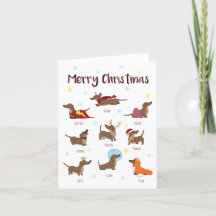 Carte de Noël du chien de saucisse