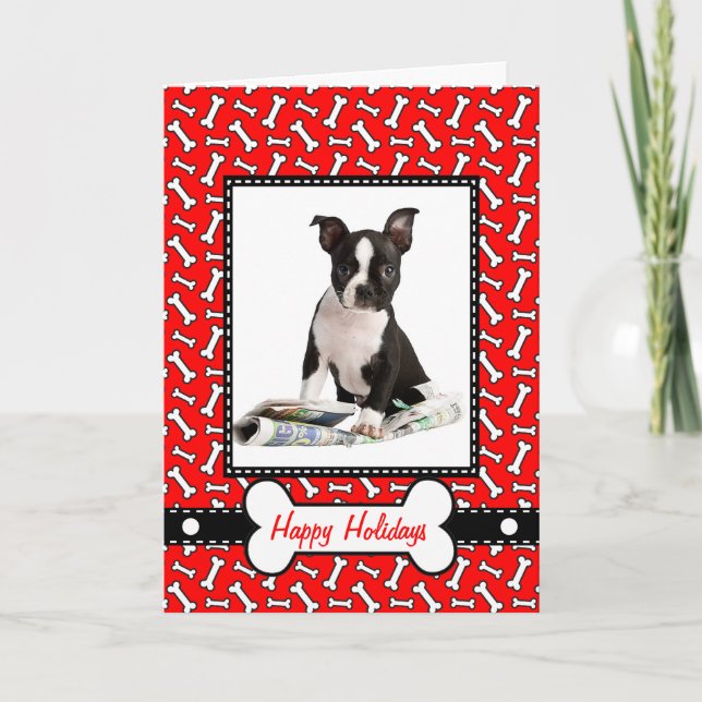 Carte de Noël du chien - Naughty ou Nice (Devant)