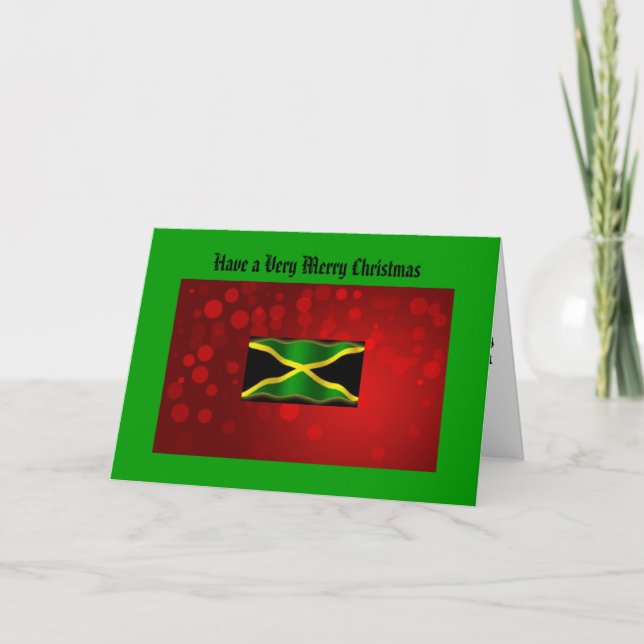 Carte de Noël du drapeau jamaïcain (Devant)