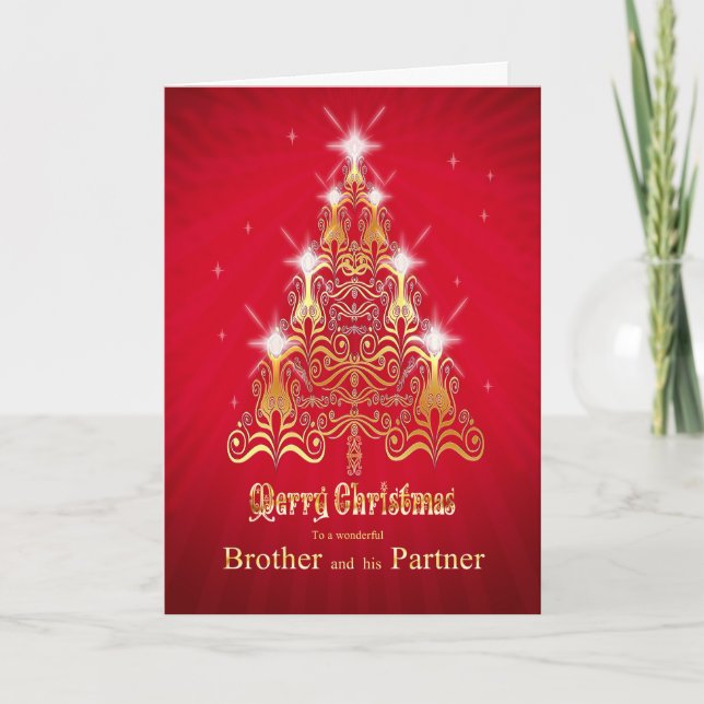 Carte de Noël du frère et du partenaire (Devant)