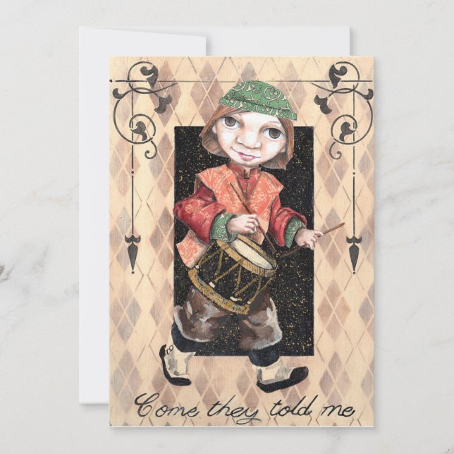 Carte de Noël du garçon batteur (Devant)