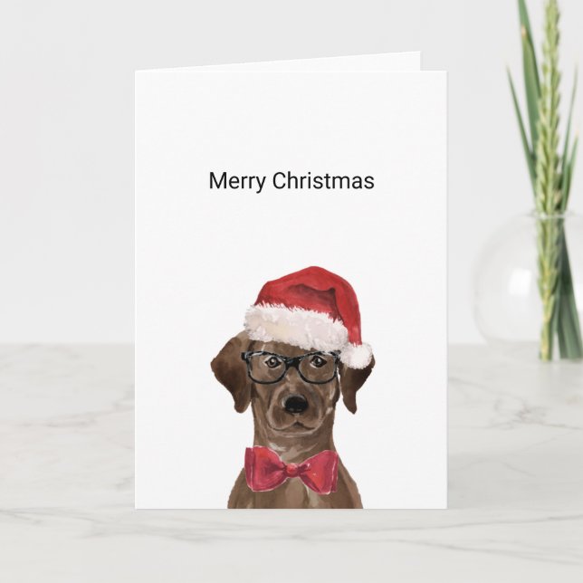 Carte de Noël du Labrador au chocolat (Devant)