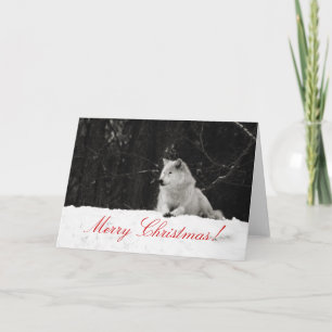 Carte de Noël du loup de neige