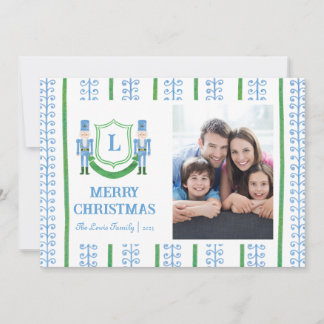 Carte de Noël du monogramme du casse-noisette