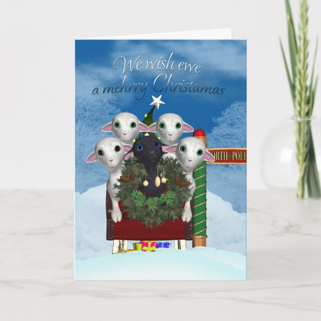 Carte de Noël du mouton - Carte de vacances du mou (Devant)