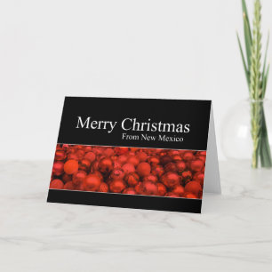 Carte de Noël du Nouveau-Mexique avec ornements