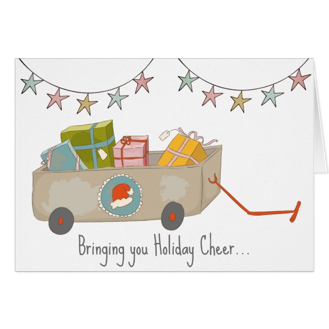 Carte de Noël du panier de vacances Whimsical (Devant horizontal)