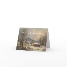 Carte de Noël du paysage hivernal historique