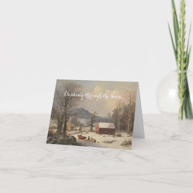 Carte de Noël du paysage hivernal historique (Devant)