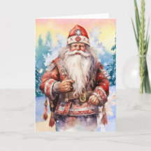 Carte de Noël du Père Noël amérindien