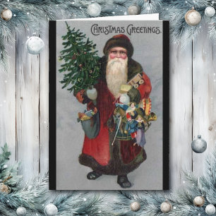 Carte de Noël du Père Noël de l'époque victorienne