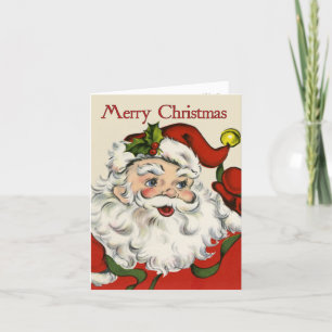 Carte de Noël du Père Noël de style rétro