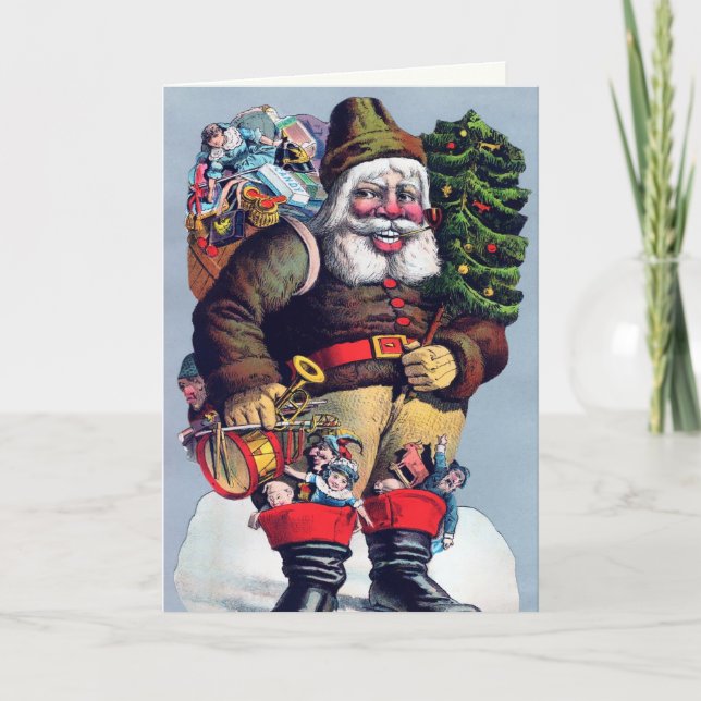 Carte de Noël du Père Noël flippant (Devant)