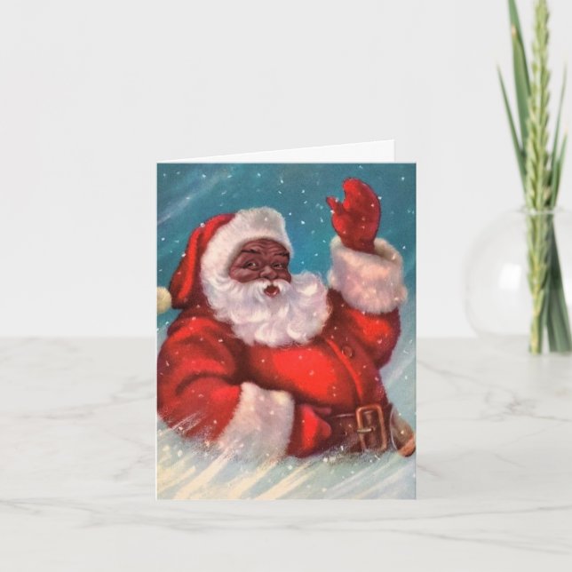 Carte de Noël du Père Noël noir (Devant)