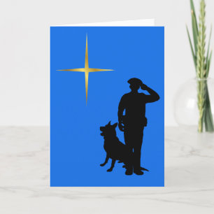 Carte de Noël du policier K-9 Chien Silhouette