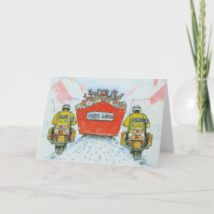 Carte de Noël du policier (motocycliste)