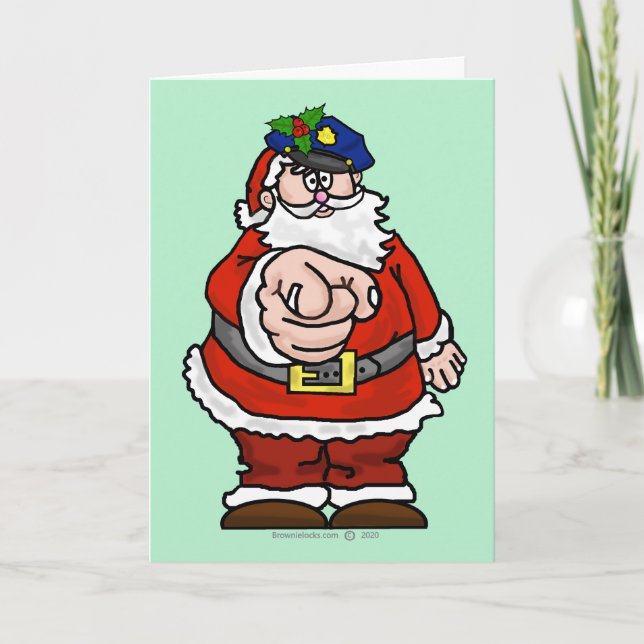 Carte de Noël du policier Père Noël (Devant)