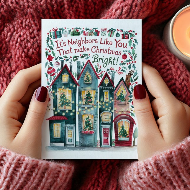 Carte de Noël du quartier Watercolor (Créateur téléchargé)