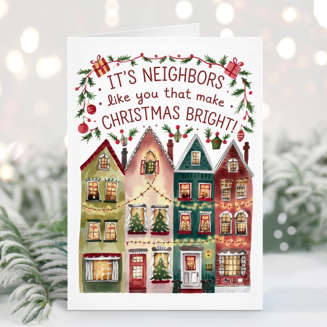 Carte de Noël du quartier Watercolor (Créateur téléchargé)