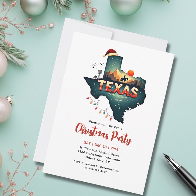 Carte de Noël du Texas (Add your details to personalize.  Other items available in collection)