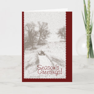 Carte de Noël du tracteur agricole