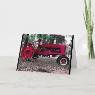 Carte de Noël du tracteur antique par Vibeli
