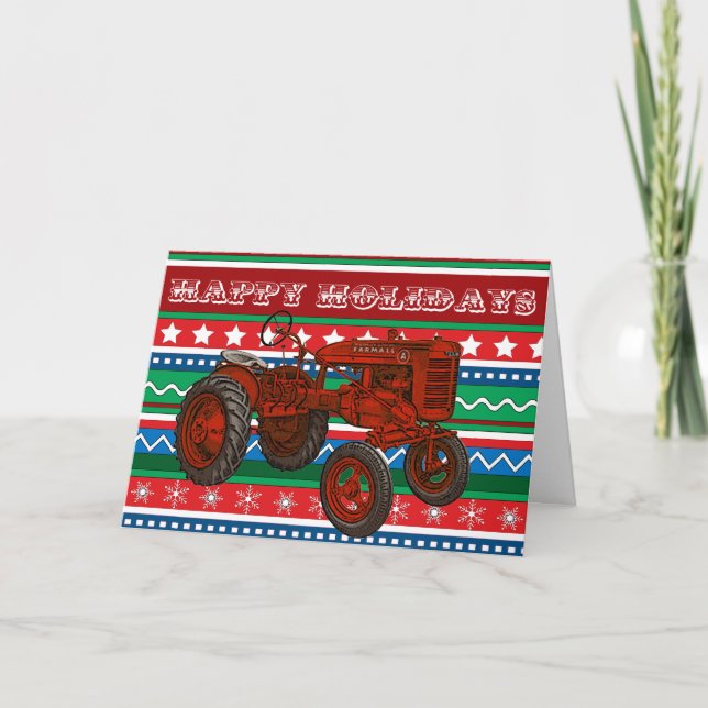Carte de Noël du tracteur de pays (Devant)