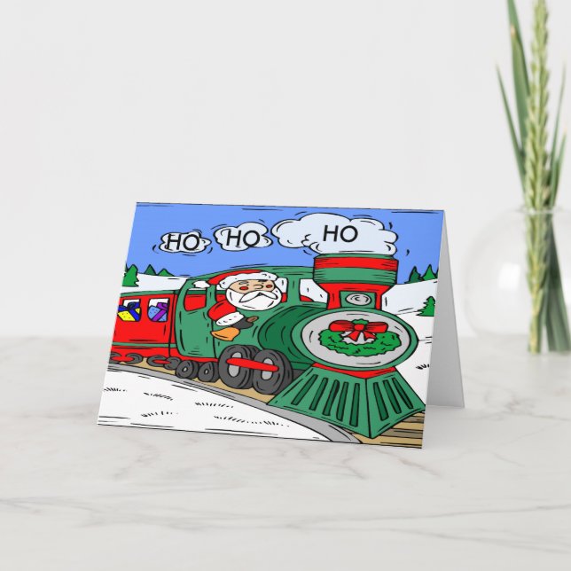 Carte de Noël du train père Noël (Devant)