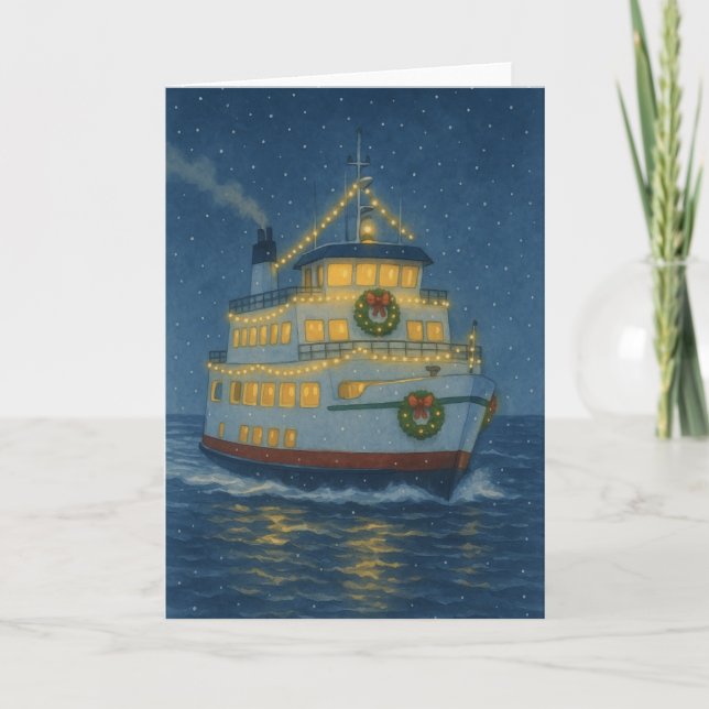 Carte de Noël du traversier de vacances (Devant)