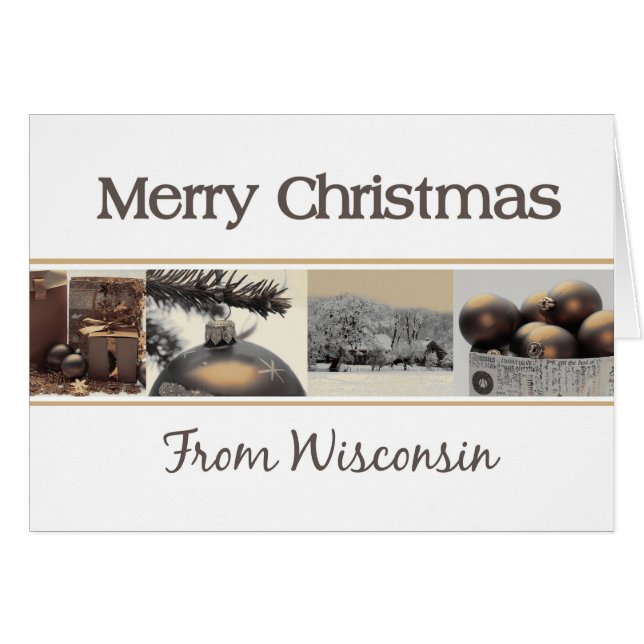 Carte de Noël du Wisconsin, préciser (Devant horizontal)