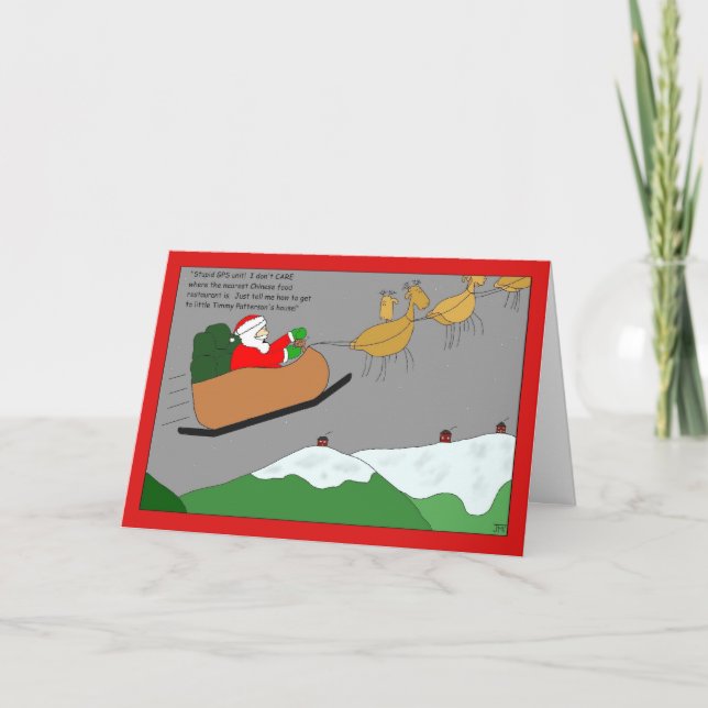 Carte de Noël d'unité de GPS de Père Noël (Devant)