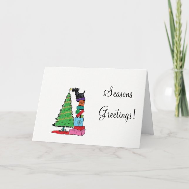 Carte de Noël écossaise Terrier (Devant)