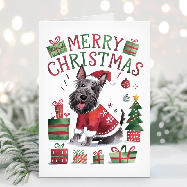 Carte de Noël écossaise Terrier (Créateur téléchargé)