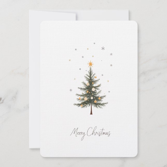 Carte de Noël élégante avec arbre de Noël. (Devant)