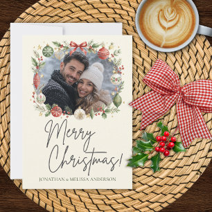 Carte de Noël élégante avec photo personnalisée