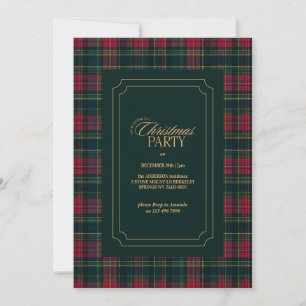 Carte de Noël élégante avec plaid tartan pour phot