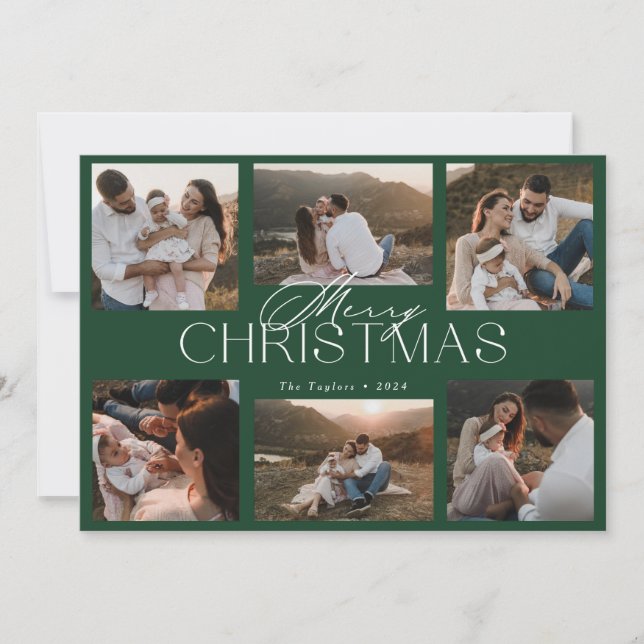 Carte de Noël élégante avec six photos (Devant)